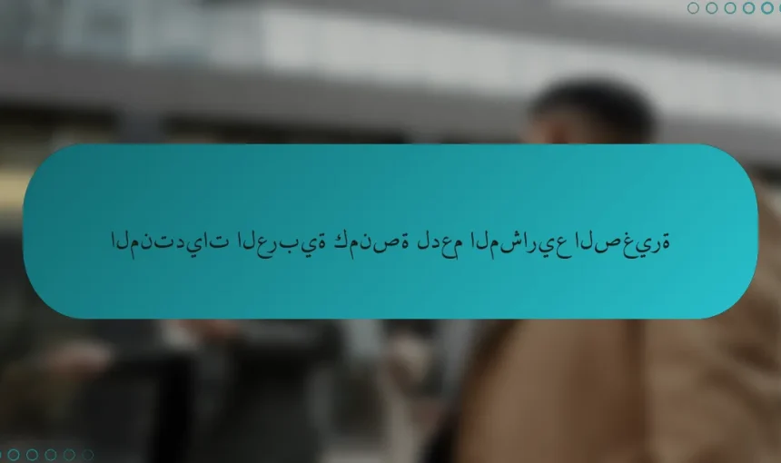 المنتديات العربية كمنصة لدعم المشاريع الصغيرة